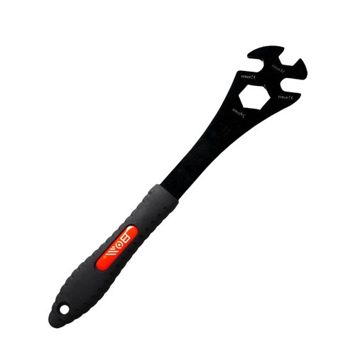 kimairy Bike Pedal Wrench Professional Heavy-Duty Steel with 15mm/16mm/24mm（3 in 1） Openings, Extra-Long Handle Bicycle Pedal Spanner for Road, Mountain & Hybrid Bikes