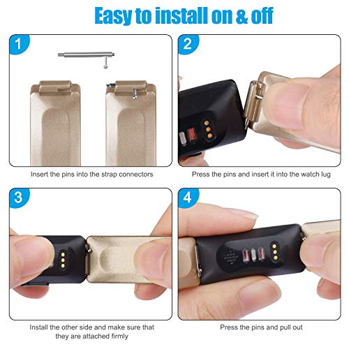 3 Pack Soft TPU Bands for Fitbit Inspire 2/HR/Ace 2 - Rose Gold/Gold/Silver
