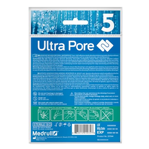 Sterile Waterproof Adhesive Wound Dressings - 2x3 Inch, Pack of 5