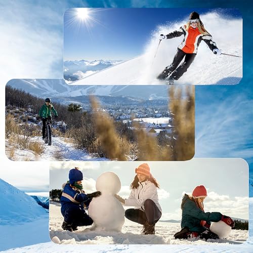Water-Repellent Winter Ski Gloves with Touchscreen - Grey