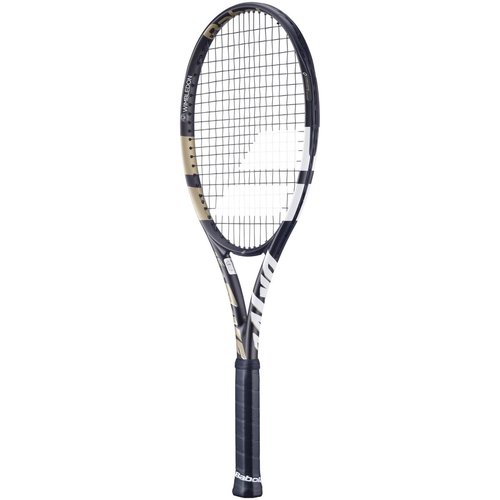 Babolat Pure Drive Wimbledon 11th Gen Tennis Racquet, Navy/Gold (4 1/4" Grip) - Strung with 16g Black Syn Gut at Mid-Range Tension