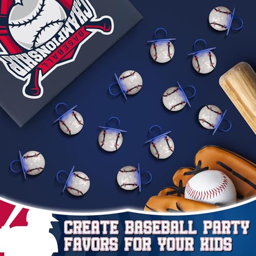 3D Baseball Lollipop Rings 20pk - Baseball Candy for Party Favors & Kids