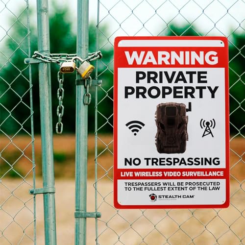 No Trespassing Sign - 8"x12" Outdoor Security Alert - Live Wireless Video Surveillance Sign