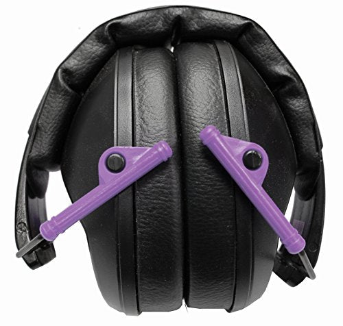 Lightweight Foldable Hearing Protection Earmuffs - 22 dB Noise Reduction - Black/Purple