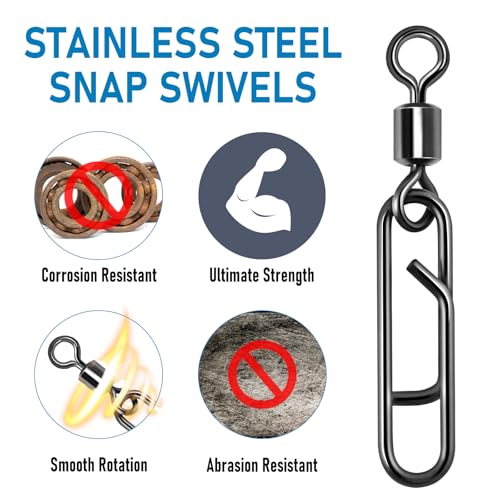 Fishing Clips with Swivels - 20 Pack 42LB Quick Change Connectors