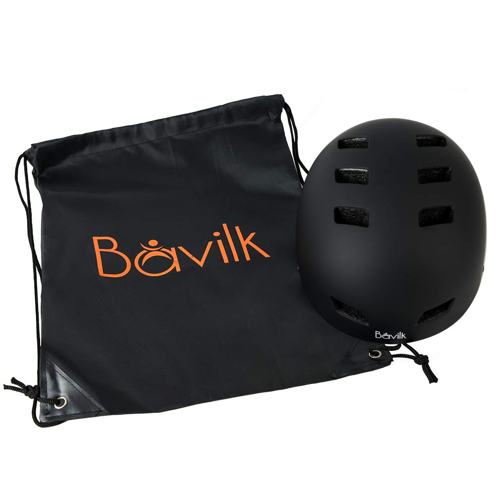Bike Helmet 3 Sizes for Teenager Kids Youth Adults,Bavilk Skateboard Helmet Adjustable Multi-Sport Bicycle Cycling Scooter Roller Skate Inline Skating Rollerblading for Girls Boys Women Men Teen