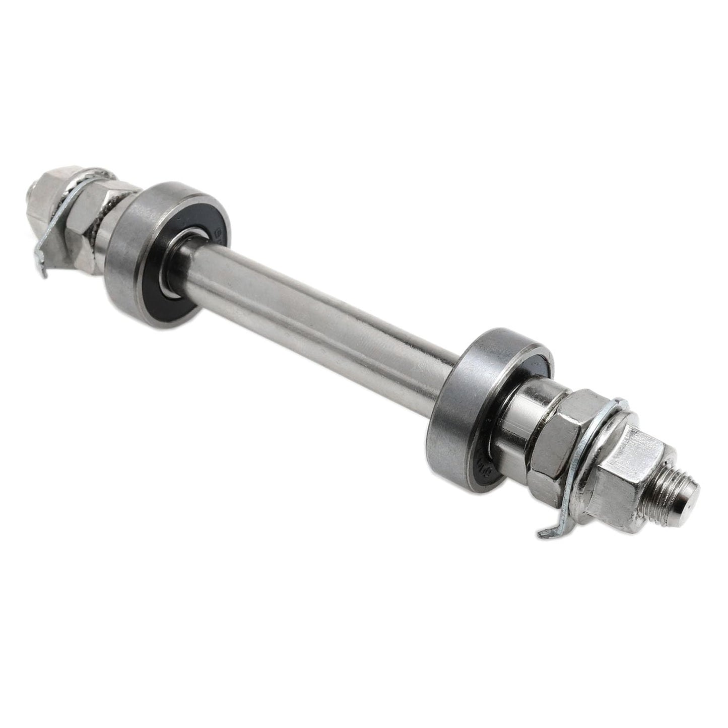Meuey Lyot Front Hub Axle Bicycle Axle Bike Axle 140mm/5.5 Inch Bicycle Multiple Speed Front Hub Axle 3/8'' Silver 26TPI Hub Nut Washer Kit 1PCS