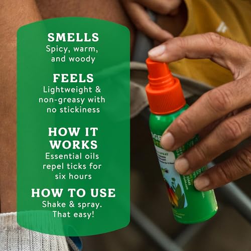 Badger Travel Size Tick Repellent Spray, DEET-Free, Non-Toxic, 2.7 fl