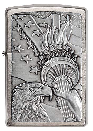 Zippo Eagles Dare Chrome Lighter - Windproof Refillable Flip-Top USA Made