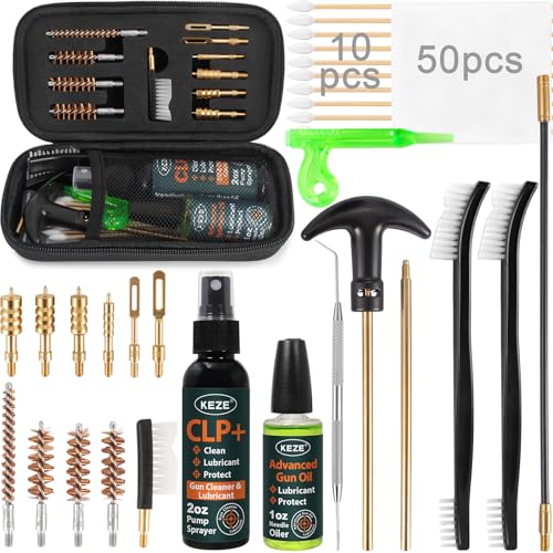 Compact Gun Cleaning Kit with CLP Oil - .22 to .45 Calibers