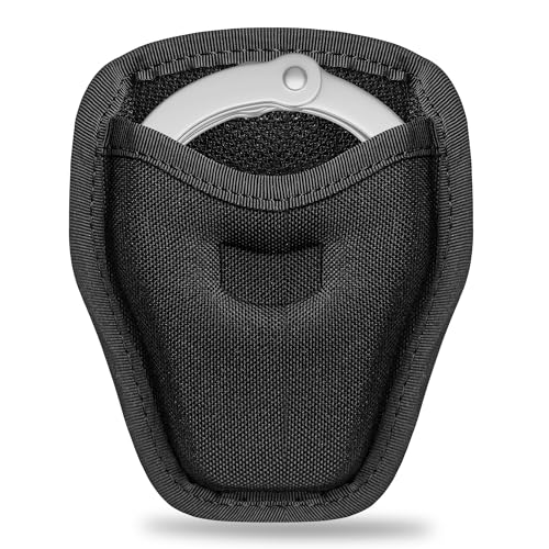 Black 1 Pack Open Top Handcuff Holder Case - Durable Duty Belt Holster