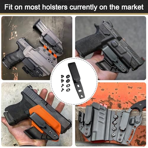 RYVQKXD 4 Pack Adjustable Kydex Holster Belt Clips with Mounting Hardware for Outdoor Activity