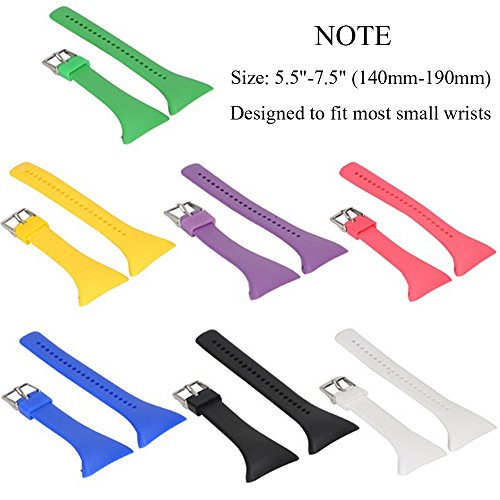 Soft Adjustable Silicone Replacement Band for Polar FT4/FT7 - Black