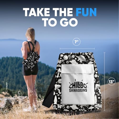 Chillbo Inflatable Lounger Couch Large Black & White Doodle for Camping & Outdoors