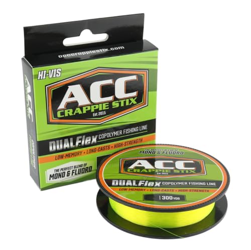 ACC Crappie Stix 6lb 300yd Monofilament Fishing Line - High Strength, Low Memory