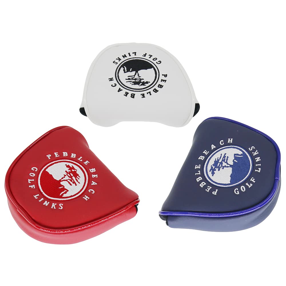 Seacloud 1pcs Golf Cover Mallet Headcover Pebble Beach White with Magnetic Closure for Putter Club Head Cover