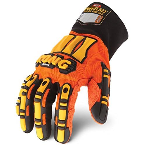 Ironclad KONG SDX2-04-L Original Oil & Gas Safety Impact Gloves, Large, Orange