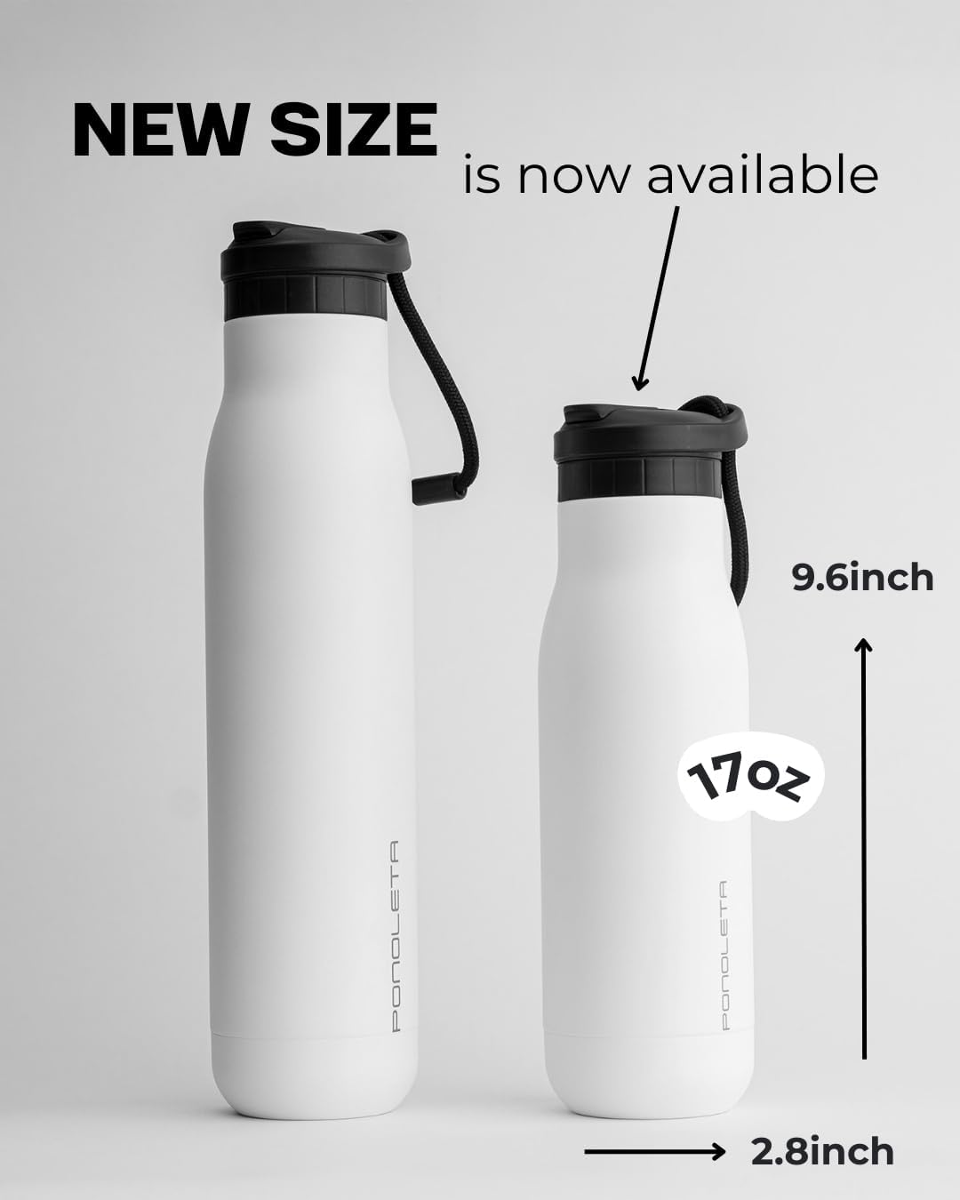 Skiennix Slim Stainless Steel Water Bottle - Double Vacuum Insulated, BPA-Free, Leak Proof, 20 oz