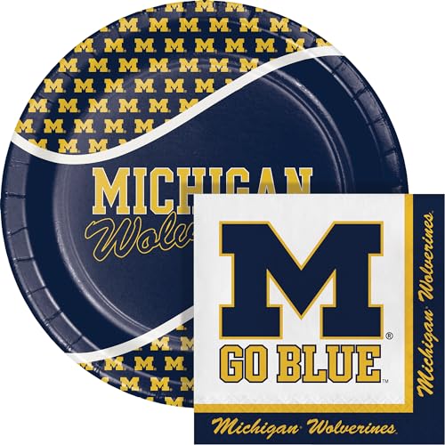 University of Michigan Paper Plate and Napkin Party Kit - 84 Count