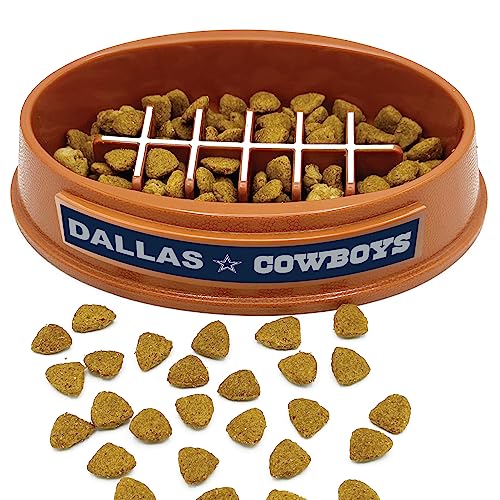 NFL Dallas Cowboys Football Design Slow Feeder Pet Bowl