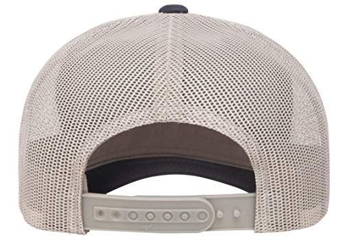 Retro Trucker Hat - Navy/Silver - One Size Snapback Cap