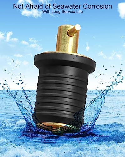 WMJNH Brass T-Handle Drain Plug for 1 Inch Diameter Drains - Easy Locking