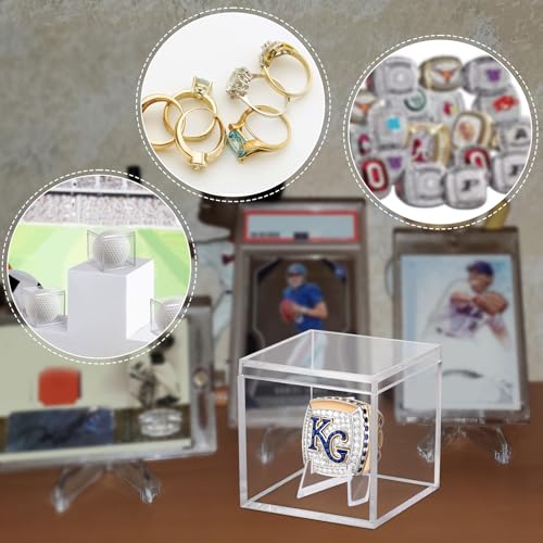 Clear Acrylic Championship Ring Display Case - 2.1 Inch Cube - 1 Pack