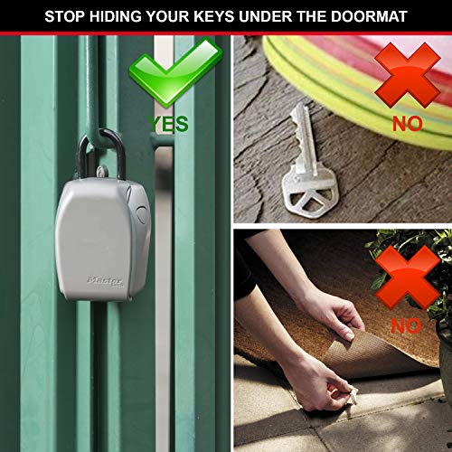 Master Lock Heavy Duty Key Lock Box, Outdoor Lock Box for House Keys, Key Safe and Combination Lock, 5 Key Capacity, 5414EC