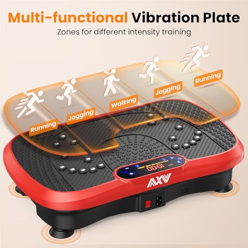 Vibration Plate Fitness Machine - 200W Oscillating Shake Plate - Slim Red