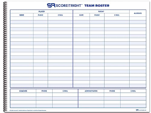 Volleyball Scorebook – 24 Match Spiral Notebook with Roster & Stats