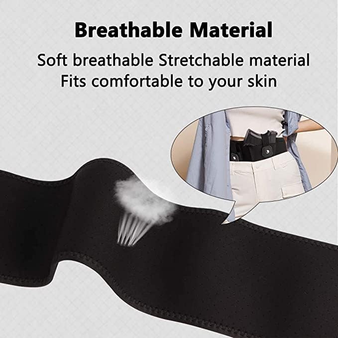 Belly Band Holster for Comfortable Concealed Carry - Fits Most Pistols