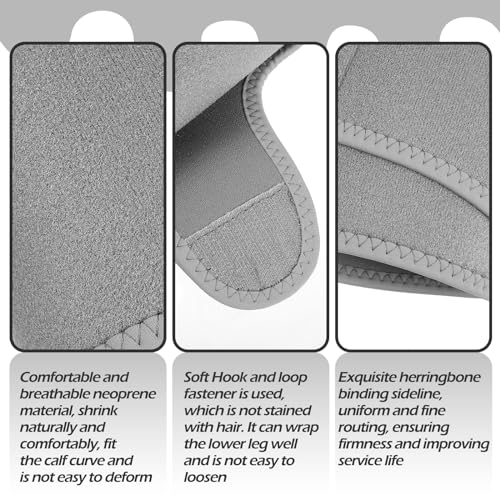 Chivao Adjustable Calf Support Sleeves for Shin Splint Pain Relief - Gray & Black, 2 Pairs
