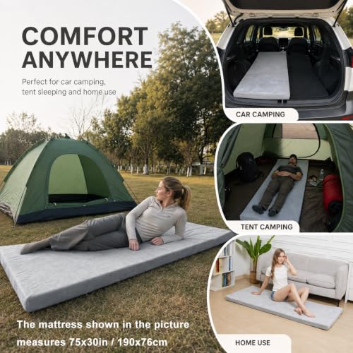 TokSay 72x24 Inch Foam Camping Mattress with Washable Plush Cover & Carry Bag