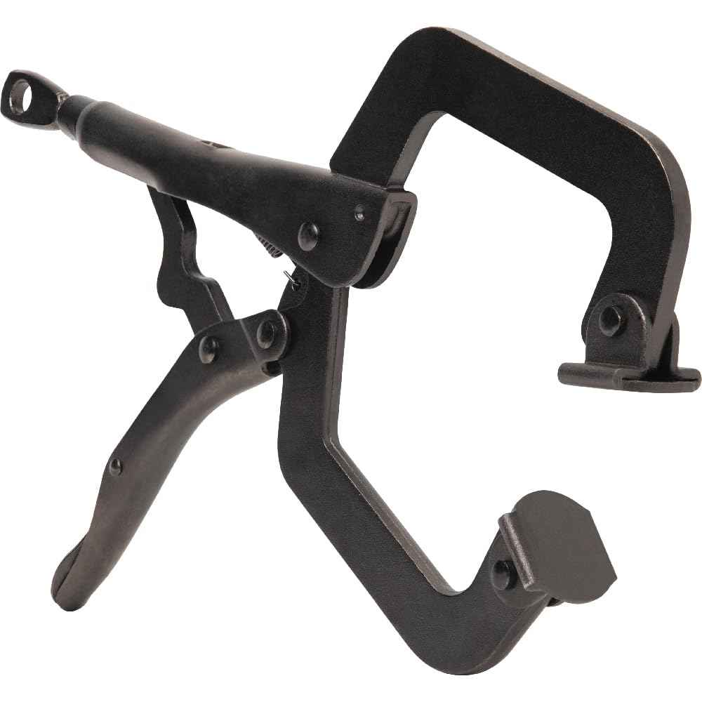 Klein Tools 38621 C-Clamp Locking Pliers with Swivel Pad Jaws, Intuitive Thumb Knob, Adjustable Clamp for Home, Shop, Woodworking, 9-Inch