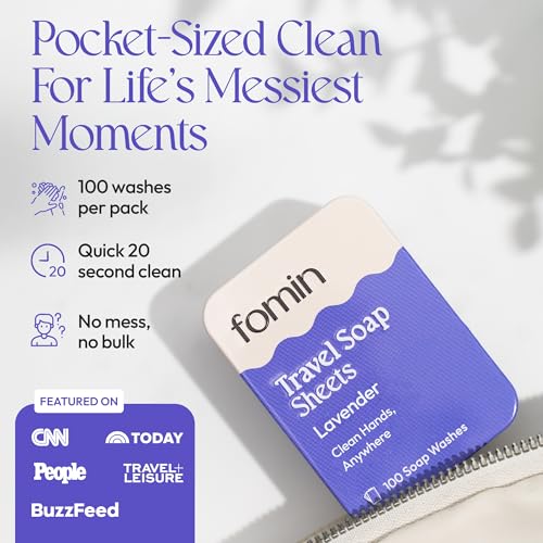 Lavender Travel Soap Sheets - 100 Portable Camping Soap Sheets