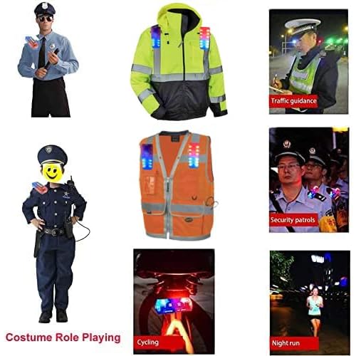 Police Warning Strobe Shoulder lights Whistle Flashlight magnet, Safety Flashing Security Clip Signal light For Outdoor Rescue,Traffic Guidance,Police patrols,Cycling,Night run,Camping (with whistle)