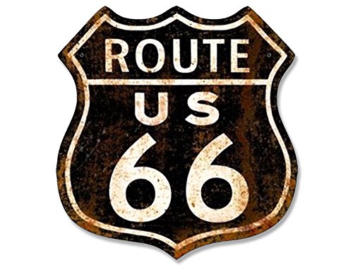 Vintage Route 66 Shaped Sticker - 4x4 Inch Eco-Friendly Decal
