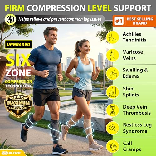 Calf Compression Sleeves for Pain Relief & Muscle Recovery