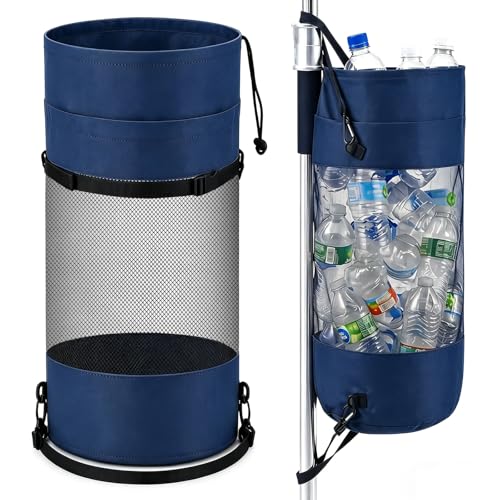 Gersoniel Navy Blue Collapsible Mesh Boat Trash Bag Garbage Can for Outdoor Activities