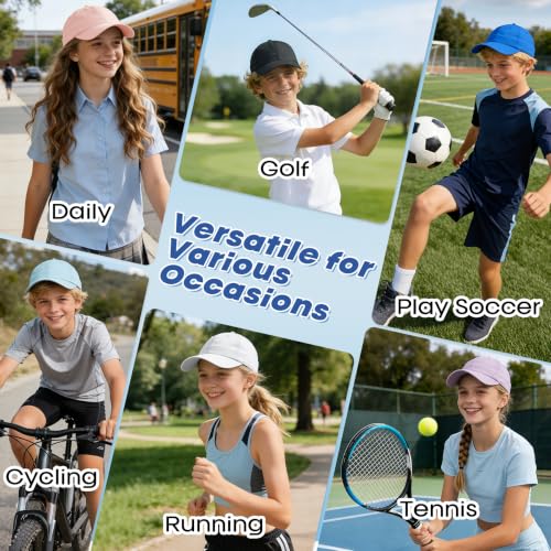 Sukeen Kids Baseball Cap Royal Blue Lightweight UPF 50+ Water-Resistant Youth Hat for Running Tennis Golf