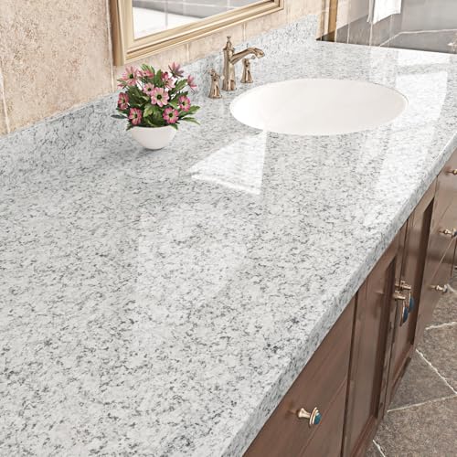 WESTICK Grey Marble Contact Paper for Counter Top Peel and Stick Waterproof Granite Contact Paper 15.8"x80" Self Adhesive Terrazzo Wallpaper Vinyl Wrap for Cabinets Tables Kitchen Bathroom