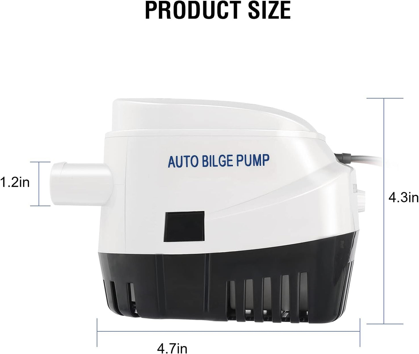 Skiennix 750GPH Submersible Bilge Water Pump - Automatic Float Switch | 3/4 Inch Outlet Diameter