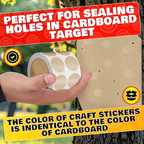 Shooting Target Stickers - 1000 Pcs, 1 Inch Brown Paster Dots