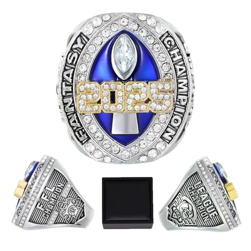 Fantasy Football Championship Ring with Box - League Trophy Award