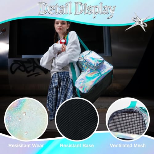 Spacious Holographic Roller Skate Bag - Silver