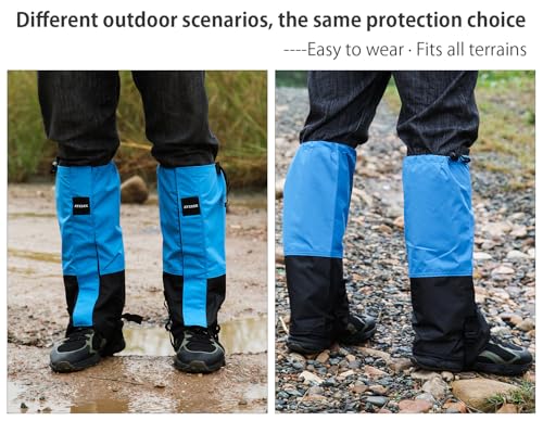 Waterproof Winter Snow Gaiters for Hiking - Black Ankle Covers