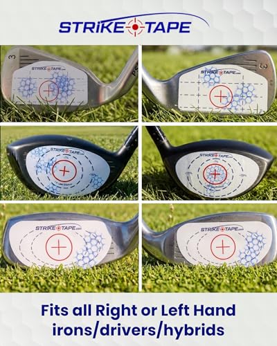 Strike Tape Golf Impact Tape for Drivers, Irons & Hybrids – Easy-Peel, No Residue, L/R Hand, 90 Stickers, Model: DRIVER/IRONS/HYBRIDS