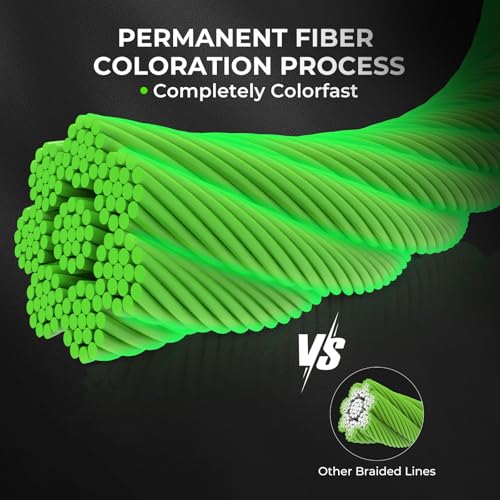 KastKing SuperPower ColorShield 8X Braided Fishing Line Neon Green 15LB 300yds