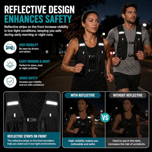 Hydration Vest for Running - Lightweight Breathable Design - Black