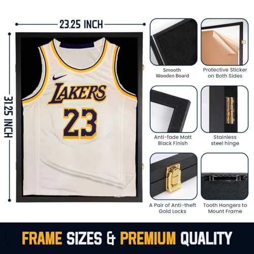 Large Shadow Box Display Case for Sports Jerseys - 98% UV Protection